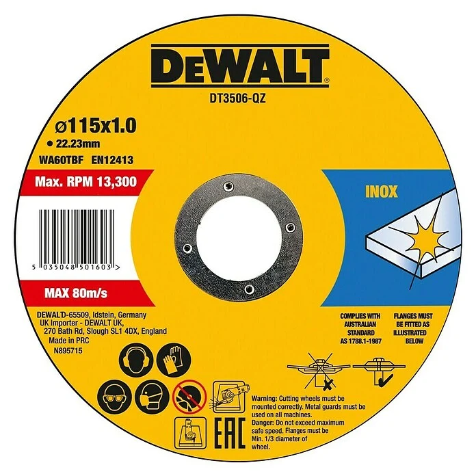 Disco Sierra Tronzadora Metal 355 x 3mm Dewalt DWA8011RIA-AE