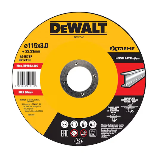 Disco Corte Cóncavo Metal 115x3mm Dewalt DX7927-AE