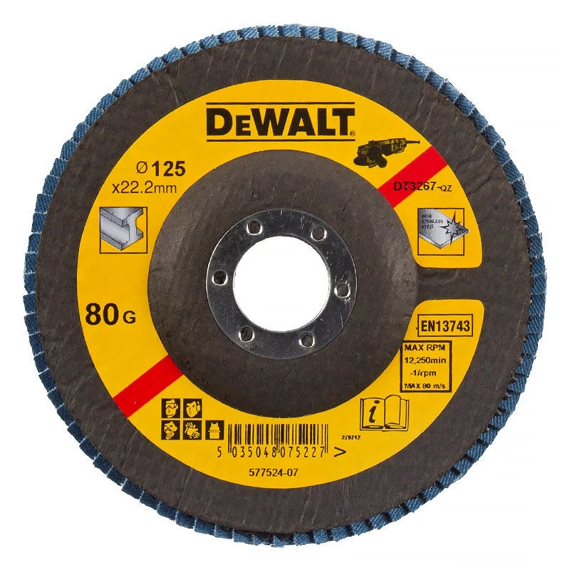 Disco de Láminas Cóncavo 125mm Grano 80 Dewalt DT3267-QZ