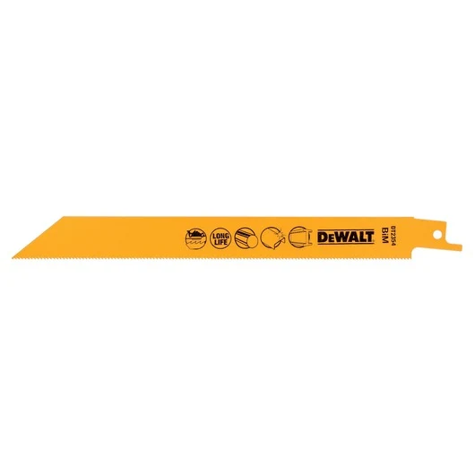 Hoja Sierra Sable Bi-Metal Corte Fino 203mm Metal/Chapa (Hasta 3mm) Dewalt DT2354-QZ