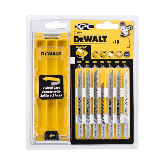Juego 10 Hojas Sierra Calar XPC Surtido Madera/Laminados + Caja Dewalt DT2296-QZ