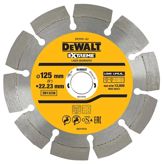 Disco Diamante Segmentado 125mm Materiales Construcción/Hormigón Dewalt DT3741-XJ (Duplicado)