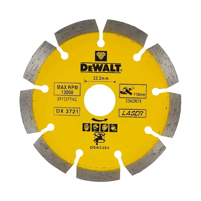 Disco Diamante Segmentado 115mm Materiales Construcción/Hormigón Dewalt DX3721