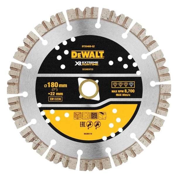 Disco Diamante ELITE EXTREME RUNTIME 180mm Todos los Usos Dewalt DT20468-QZ