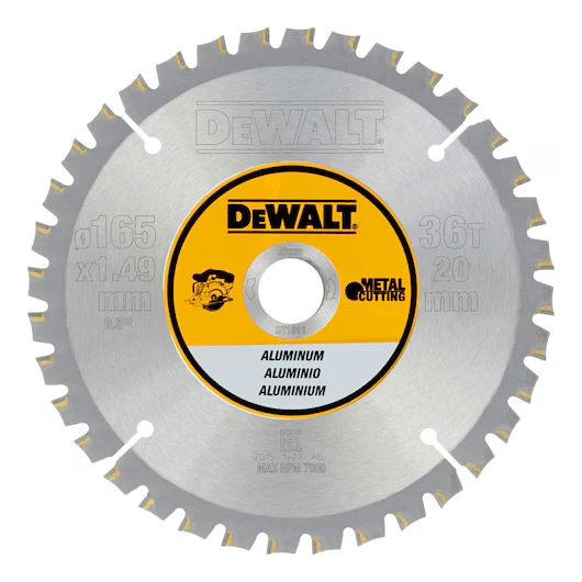 Hoja Sierra Circular Sin Cable 165mm 36D FTG Aluminio Dewalt DT1911-QZ