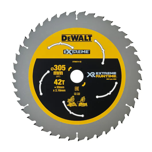 Hoja Sierra Circular XR EXTREME RUNTIME 305mm 42D Estacionaria Dewalt DT99574-QZ