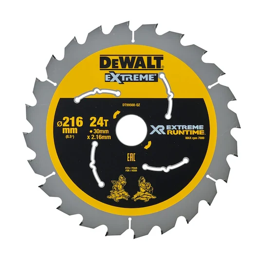 Hoja Sierra Circular XR EXTREME RUNTIME 216mm 24D Estacionaria Dewalt DT99568-QZ