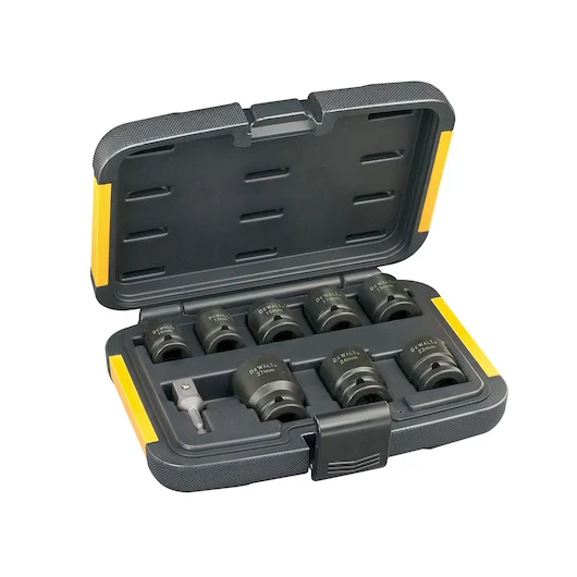 Juego 9 Llaves de Vaso (10-27mm y Adaptador 1/4" a 1/2") Dewalt DT7507-QZ