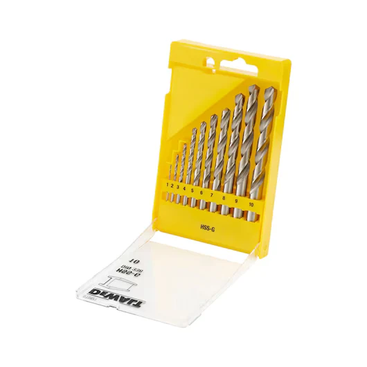 Juego 10 Brocas HSS-G DIN 338 1-10mm (Cassette) Dewalt DT5921-QZ