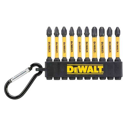 Juego de 10 Puntas FLEXTORQ 57mm PZ2 y PH2 con Mosquetón Dewalt DT7274-QZ