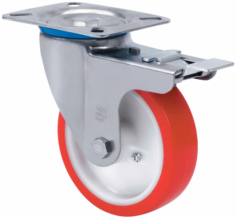 SERIE ZVI INOX-PO, Giratorio/Platina/Freno Rueda y Soporte 2-1652