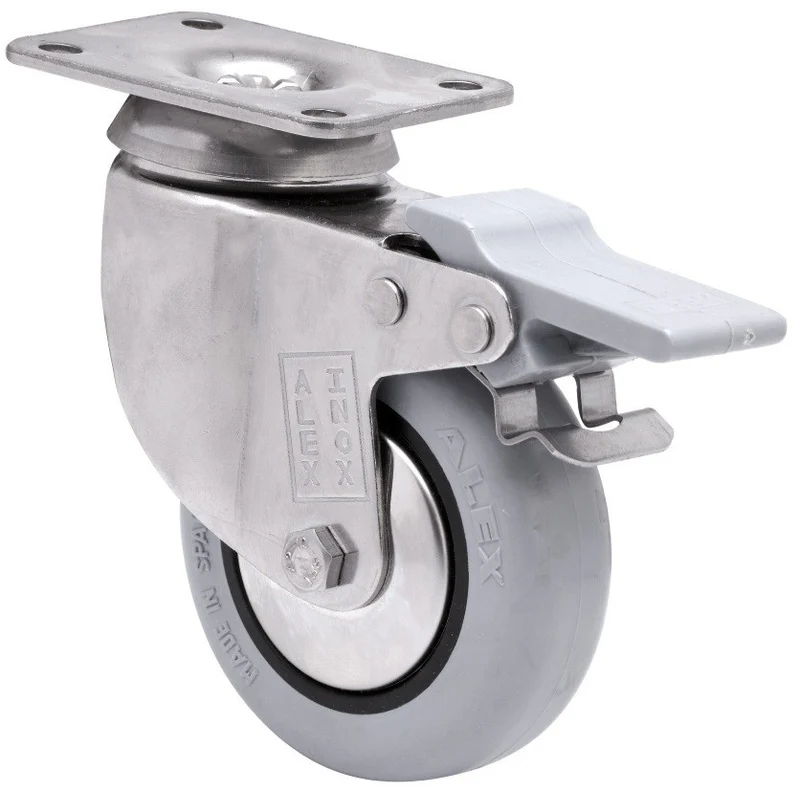 SERIE BHI INOX-PGI, Giratorio/Platina/Freno Rueda y Soporte 2-3043