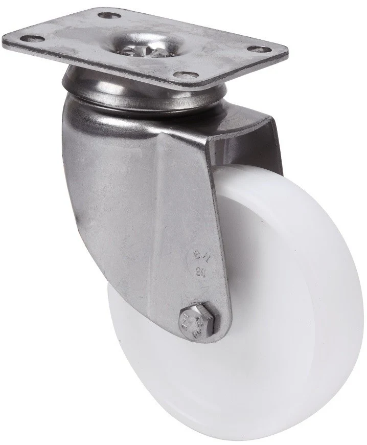 SERIE BHI INOX-BP Blanco, Giratorio/Platina/Sin Freno 2-3060