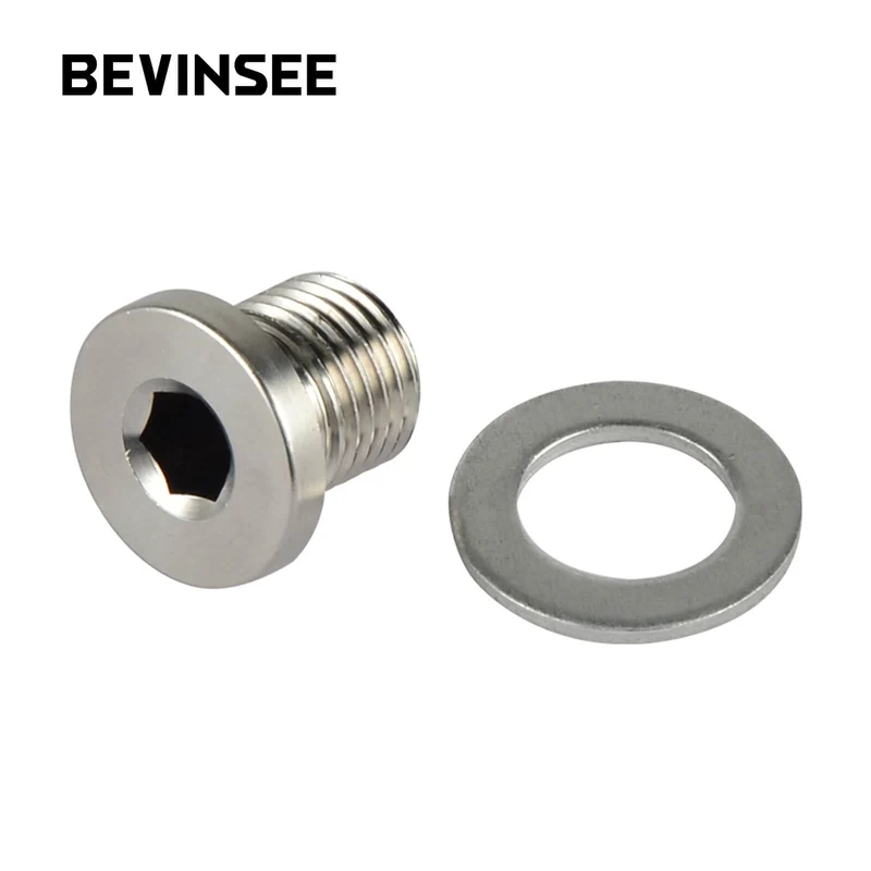M12 x 1.25 Oxygen O2 Lambda Sensor Blanking Plug Bung Cap Stainless Steel Washer
