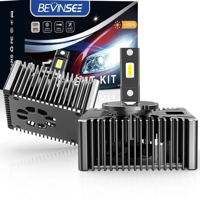 BEVINSEE D5S LED Xenon HID Headlight Bulbs 7000LM/pair 6000K White