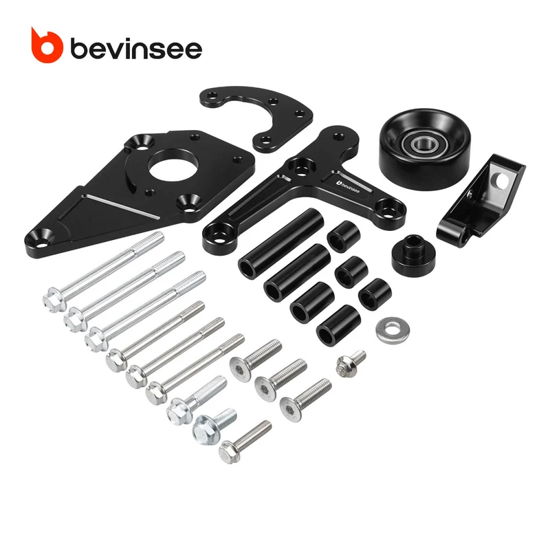 BEVINSEE For LS1 Low Mount Alternator and Power Steering Relocation Bracket Kit For Camaro
