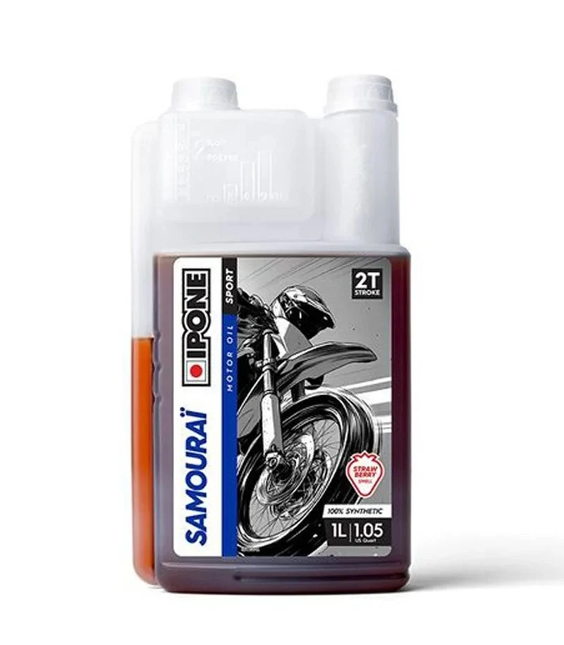 Aceite IPONE Samourai Racing 2T olor a fresa 100% Sintético