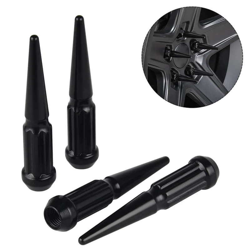 24PCS Extended Spike Wheel Lug Nuts M14x1.5 Socket Kit For Chevy For GMC Sierra