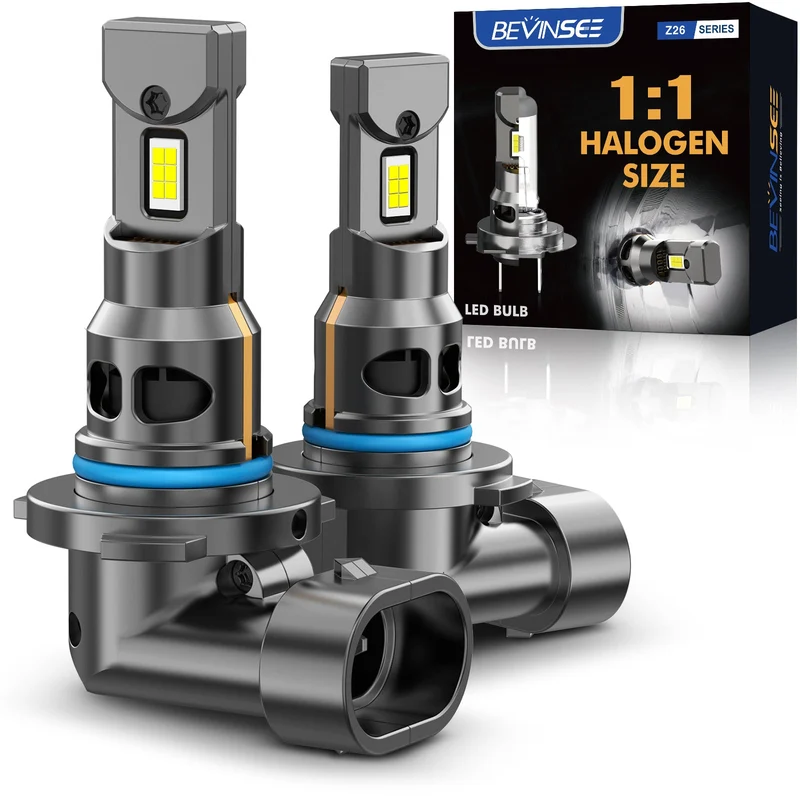BEVINSEE Z26 HB4 9006 LED Headlight Bulbs High Low Beam 12000LM 6000K White