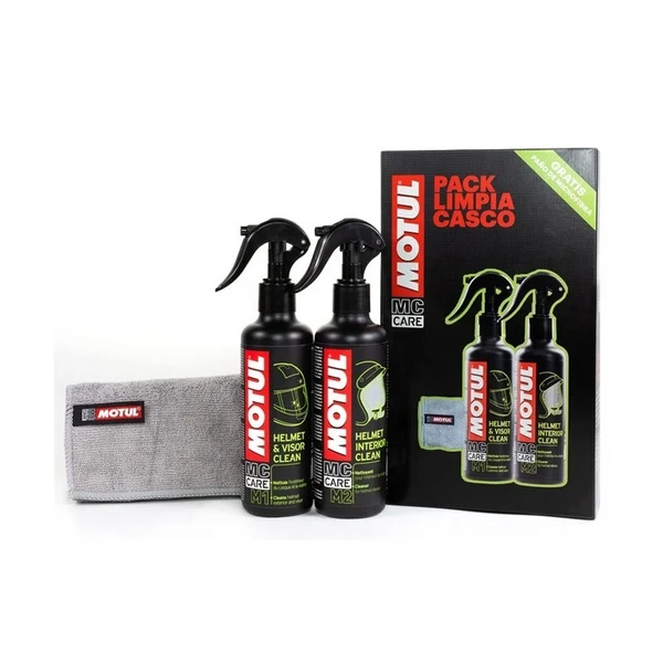 MOTUL PACK LIMPIA CASCOS (M1+M2+Paño Microfibra) 500ML 109920