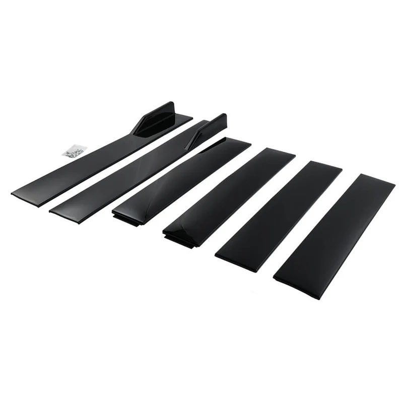Universal Black Side Skirt Extension Rocker Splitters Diffuser Lip