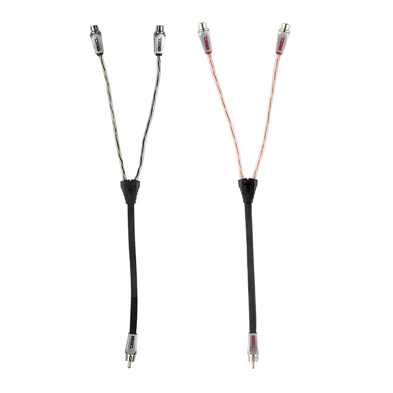 Level 3 RCA 100% Copper OFC Y Connector 2 FEMALE to 1 MALE - BLACK / RED Kit