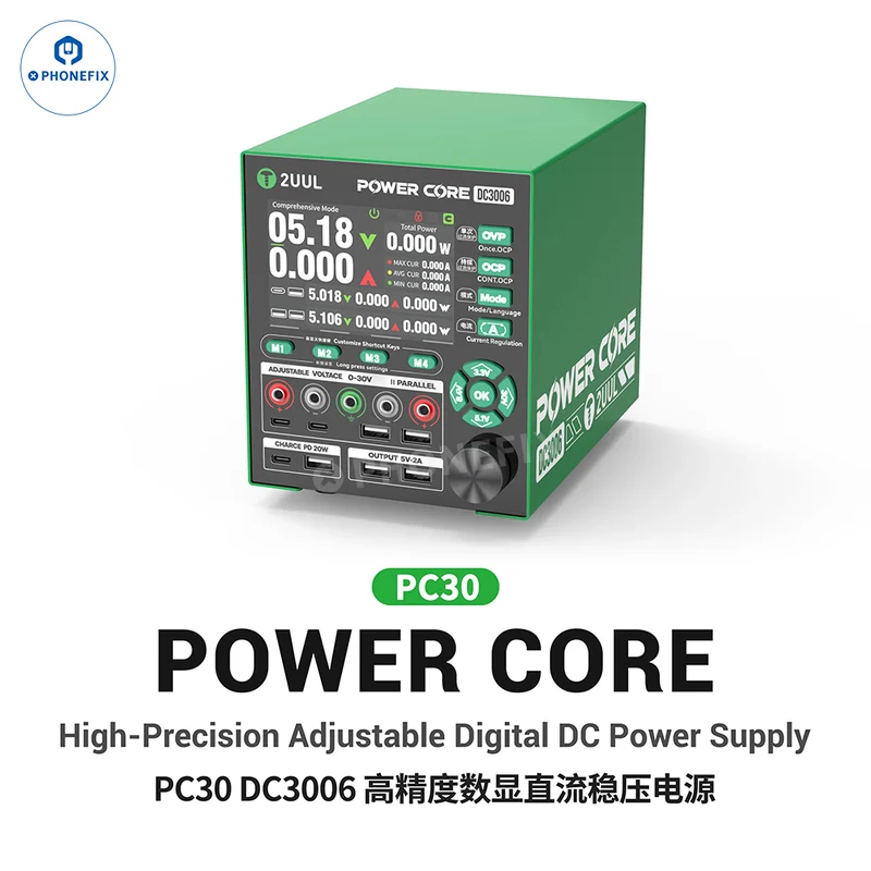 Fuente de alimentación digital CC ajustable 2UUL PC30 DC3006 de 180 W, 30 V y 6 A