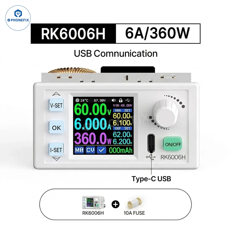 Fuente de alimentación CC ajustable RD RK6006H RK6006H-BT de 6 A y 60 V