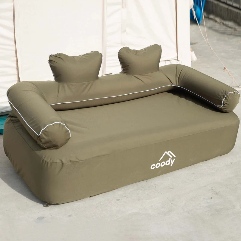 Coody Air Sofa Forest Green - Inflatable Camping Couch with Built-In Pump
