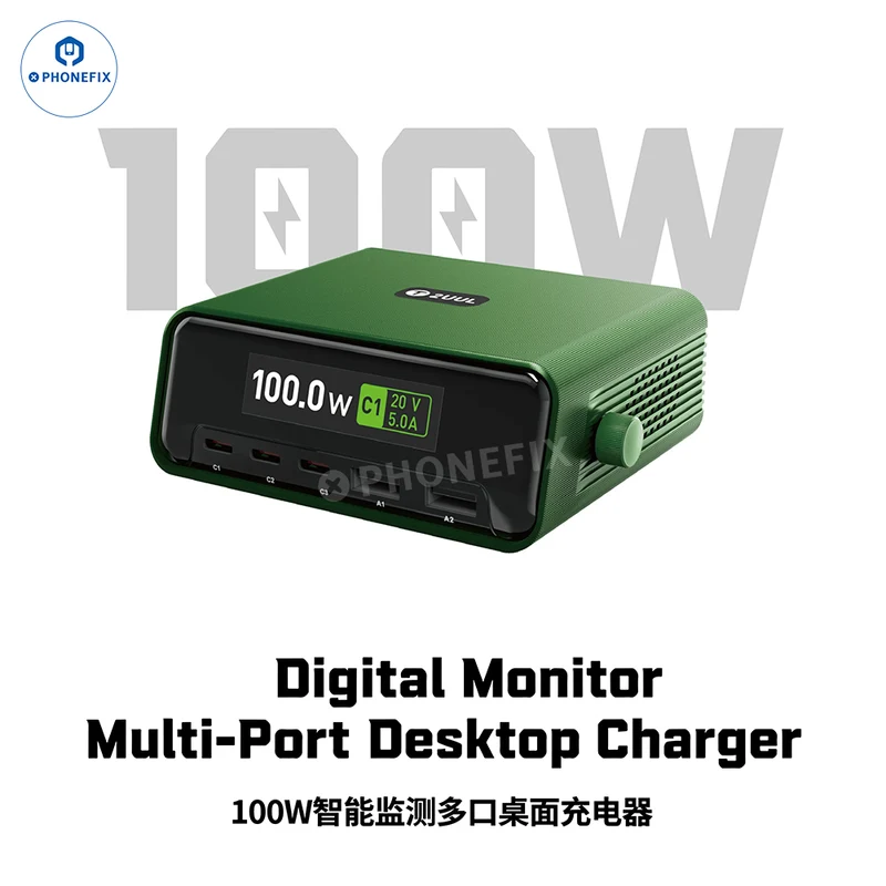 Estación de carga digital de escritorio multipuerto 2UUL PC12 de 100 W