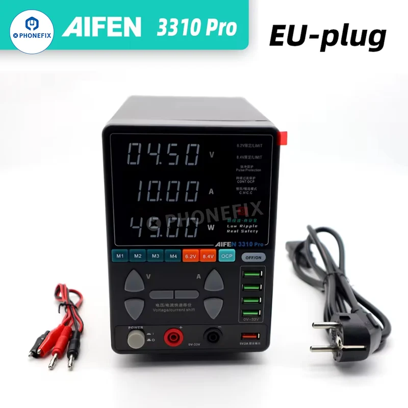 Fuente de alimentación AIFEN 3310 PRO de 330 W, 33 V y 10 A CC para reparación de teléfonos
