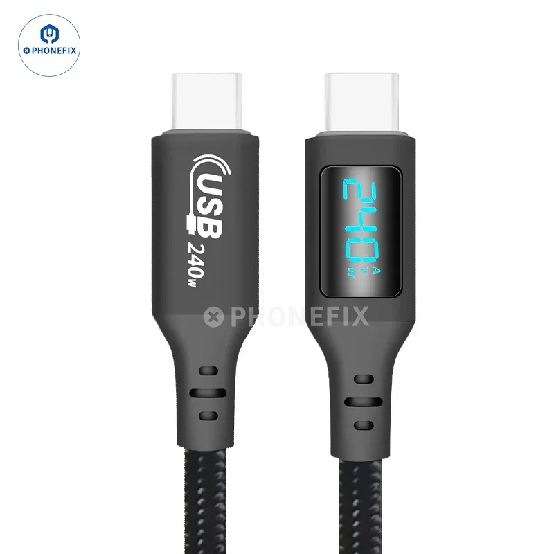 Cable de datos con pantalla digital USB 2.0 tipo C para teléfono/MacBook