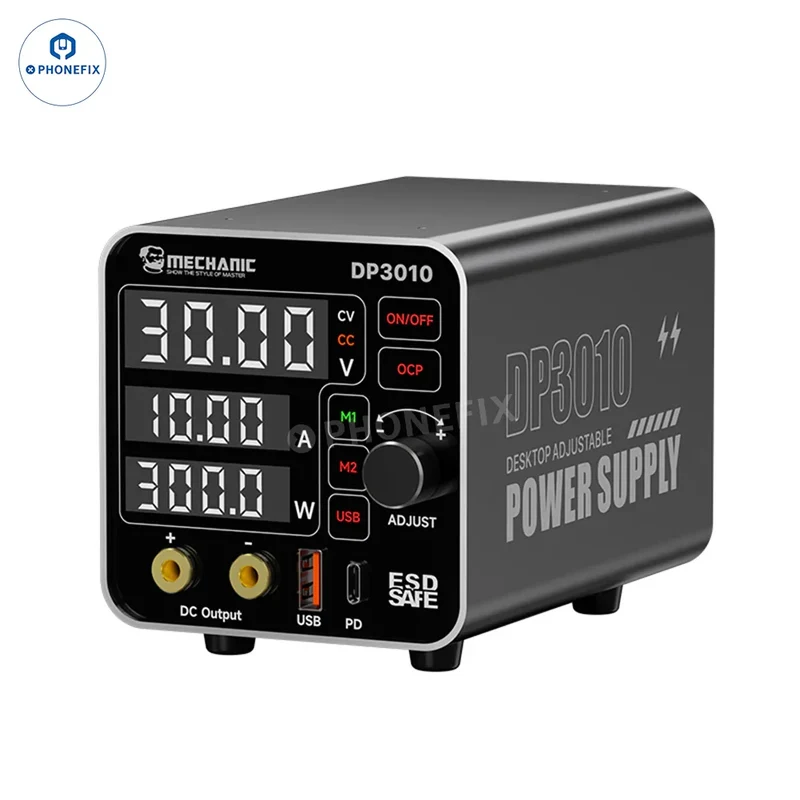 Fuente de alimentación MECHANIC DP3010 de 30 V y 10 A para reparación de teléfonos y portátiles