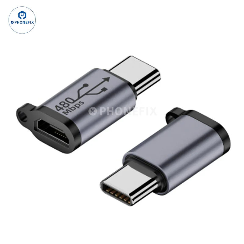 Adaptador USB para teléfono tipo C hembra/macho con iluminación MINI