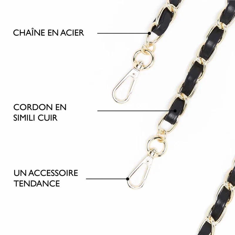 Cadena Para Teléfono LARGA DORADO Y NEGRO - DRAEGER