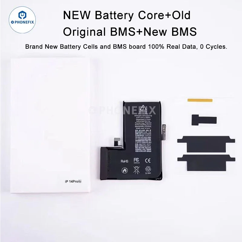Reemplazo de placa BMS de celdas de batería de iPhone de ciclo 100 con 0 % de salud