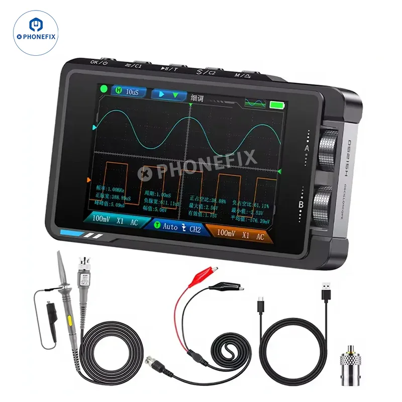 Mini osciloscopio DS215H 2 en 1, generador de señales de doble canal