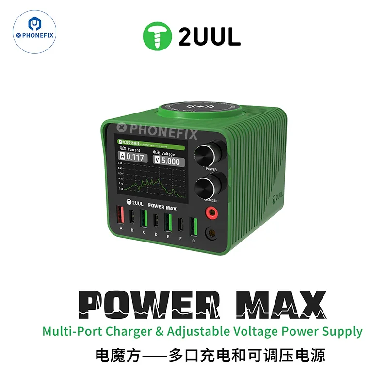 Cargador 2UUL PC01 POWER MAX, fuente de alimentación de voltaje ajustable