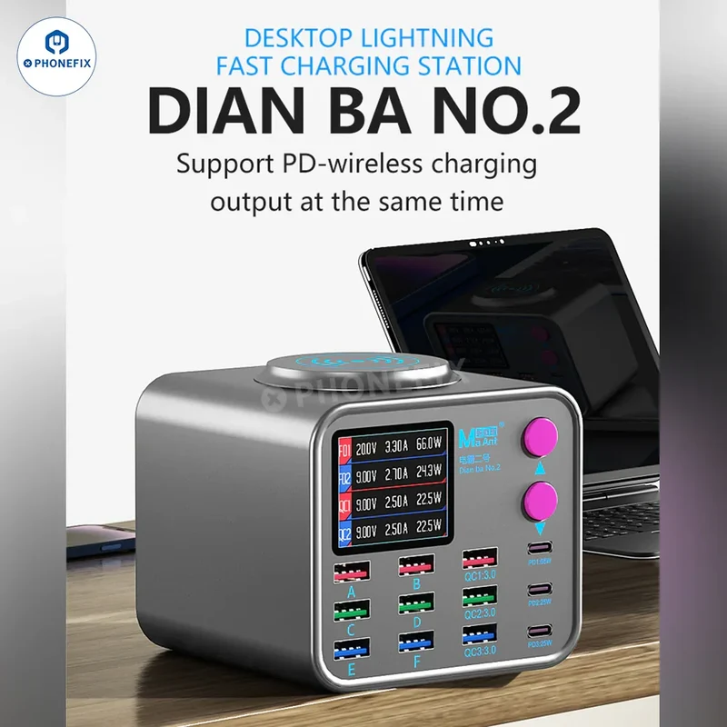 Cargador rápido digital PD MaAnt DianBa n.° 2 con 13 puertos de carga inalámbrica