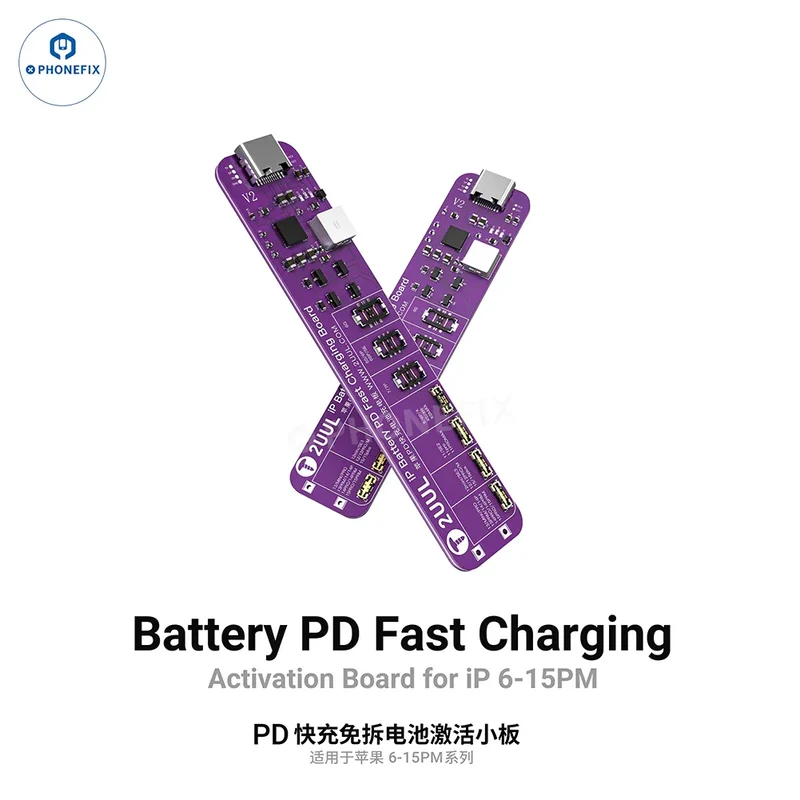 Placa de activación de carga rápida 2UUL BT01 para iPhone PD, conector de batería BT02