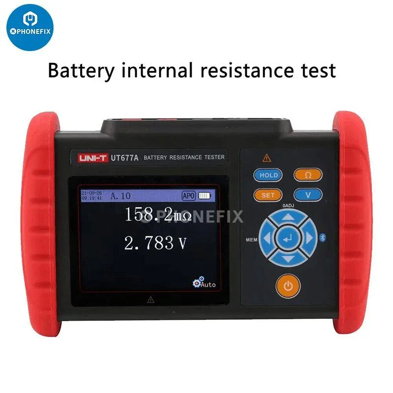 Probador de resistencia de batería UNI-T UT677A Medición de voltaje y temperatura