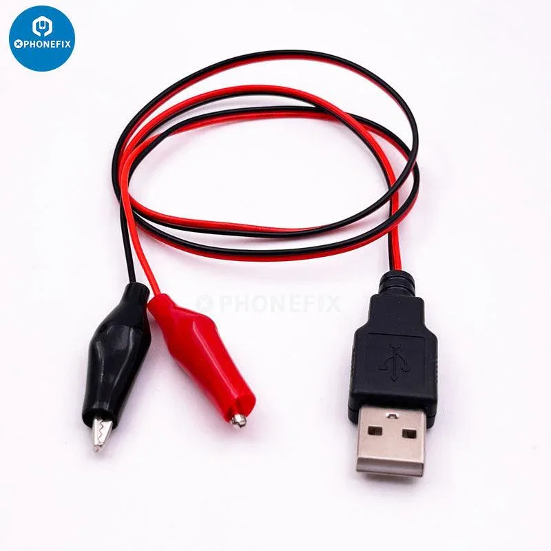 Cables de prueba con pinza de cocodrilo, cable macho-hembra a detector de potencia USB