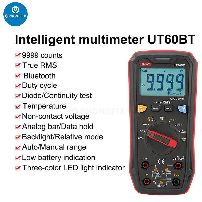 Multímetro digital UNI-T serie UT60 Medidor de voltaje de corriente CA/CC