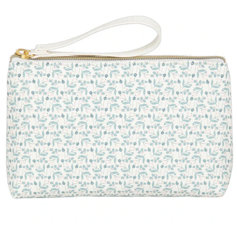 Portatodo Grande con Cremallera FLORES Azul y Blanco - DRAEGER