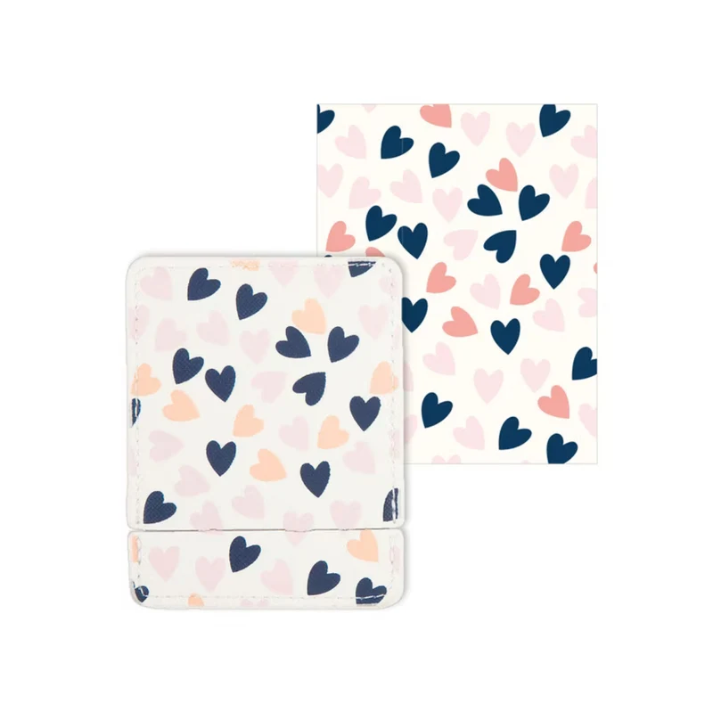 Tarjeta Espejo CORAZONES Azul Oscuro, Rosa y Blanco- DRAEGER