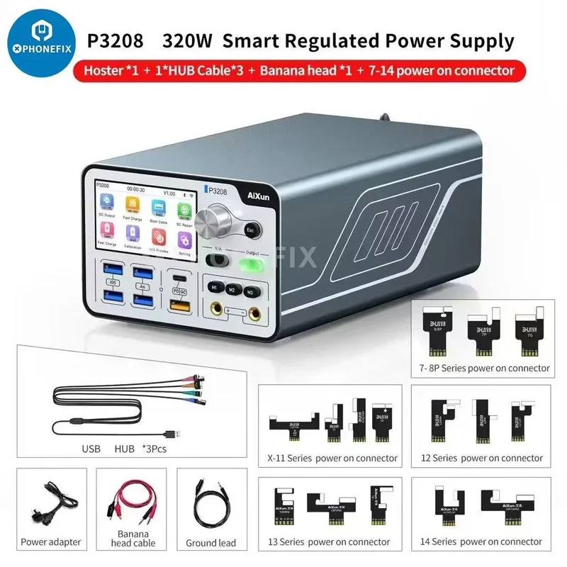 Fuente de alimentación inteligente regulada AiXun P3208 de 320 W de alta potencia