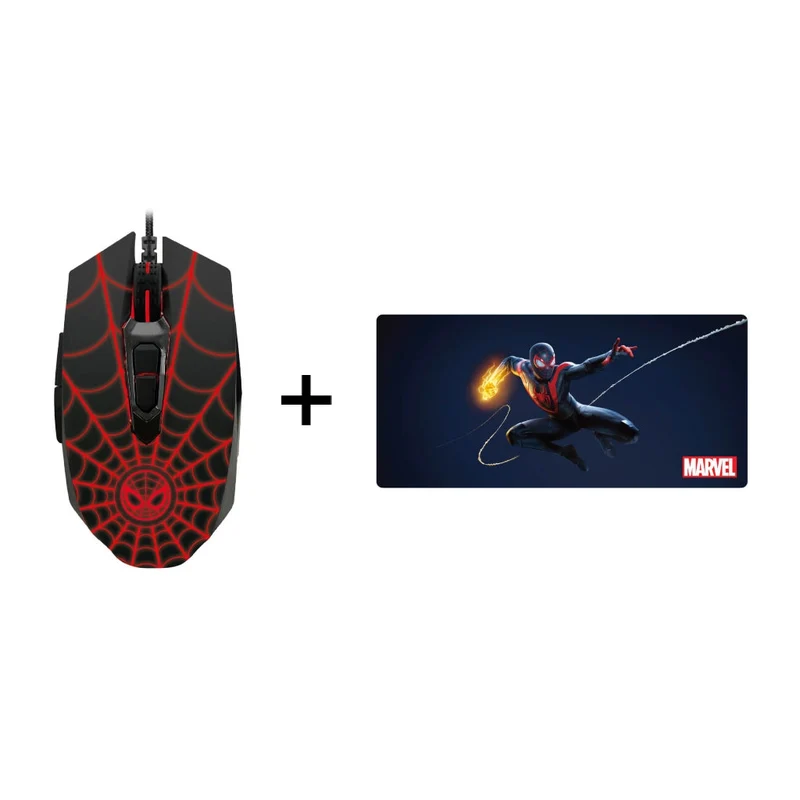 Xtech Mouse Alámbrico Gaming Óptico USB + Mouse Pad Marvel Spider-Man