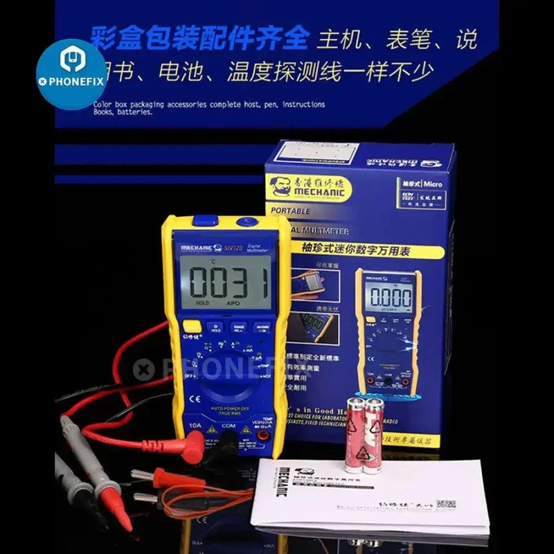Mini multímetro portátil totalmente automático MECHANIC SIV120