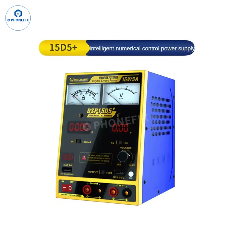 Fuente de alimentación digital CC Mechanic DSP15D5 de 15 V y 5 A
