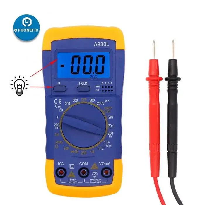 Multímetro digital A830L CA CC OHM Volt Corriente Probador Mini Medidor